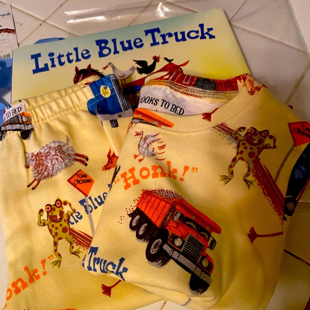 Boys size 6 pajamas and book set
